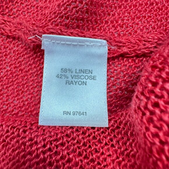 J Jill Lined Blend Open Front Longline Cardigan Red Size L Coastal Sweater - Picture 5 of 8